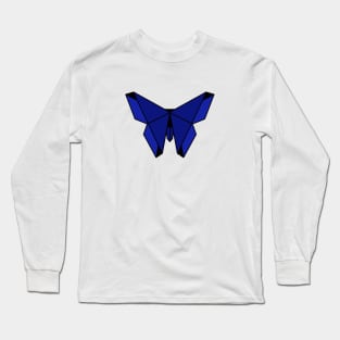 Blue Origami Butterfly Long Sleeve T-Shirt